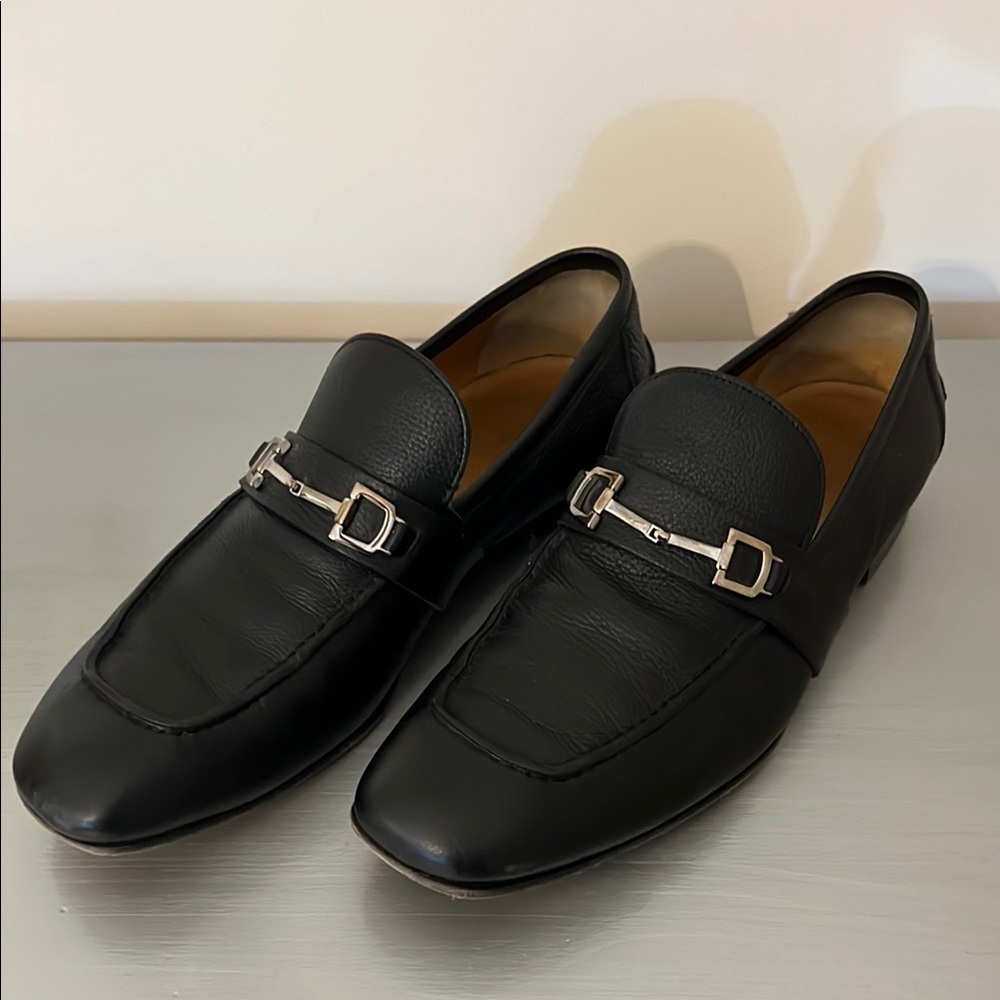 Gucci Black Leather Loafers